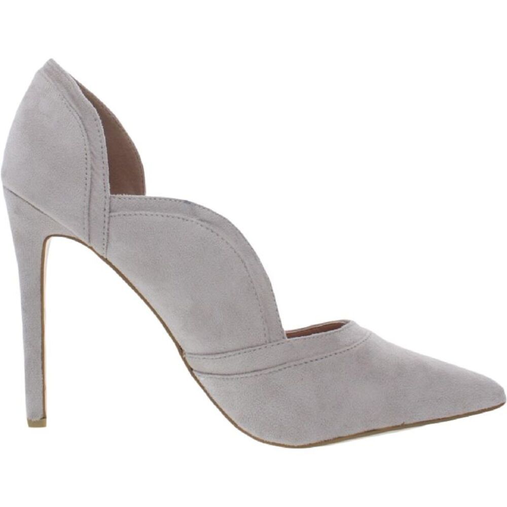 Journee Collection Womens Adley Gray Faux Suede Dress Heels Shoes NWT - Picture 2 of 3